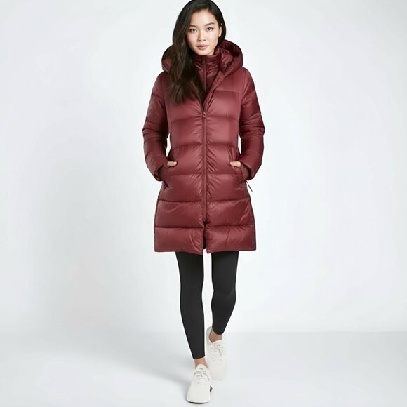 Athleta Lofty Goose Down Coat Maple Red S - Picture 2 of 12